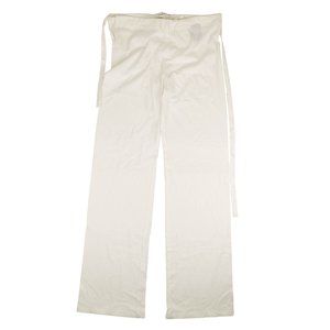 A_PLAN_APPLICATION White Cotton Jersey Belted Pants Size S $455
